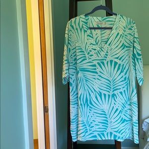 Sun Dress, Floral Aqua print